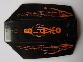 Lego Windscreen 8 x 6 x 2 Curved Sloped Sides with Orange Lines and Atlantis Logo Pattern (Stickers) - Set 8076