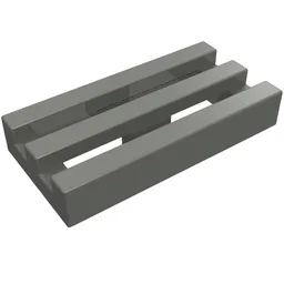 Tile Special 1 x 2 Grille with Bottom Groove / Dark Bluish Gray