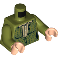 Lego Torso Knitted Sweater, Dark Tan Shirt Print, Olive Green Arms, Light Nougat Hands / Olive Green