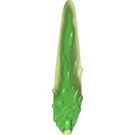 Lego Flame / Vapor Trail 3 x 14 with Axle Hole and Bright Green Marbled Center Pattern