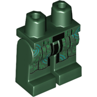 Lego Hips and Dark Green Legs with Robe with Bright Green / Bright Light Blue Design / Dark Green