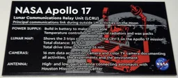 Tile 8 x 16 with Bottom Tubes, Polished Surface with NASA Apollo 17 Lunar Communications Relay Unit (LCRU) Pattern (Sticker) - Set 42182