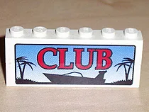 Stickered Assembly 6 x 1 x 2 with 'CLUB' Boat Logo Pattern (Sticker) - Set 6543