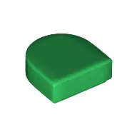 Tile Round 1 x 1 Half Circle / Green