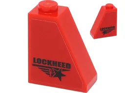 Slope 65 2 x 1 x 2 with Black 'LOCKHEED' and Lockheed Logo Pattern on Both Sides (Stickers) - Set 40450