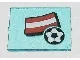 Glass for Window 1 x 4 x 3 with Flag of Austria and Soccer Ball Pattern (Sticker) - Set 3404
