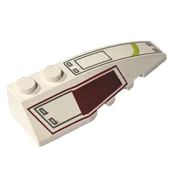 Brick Wedged, Curved 6 x 2 Right with ARC-170 Print / White