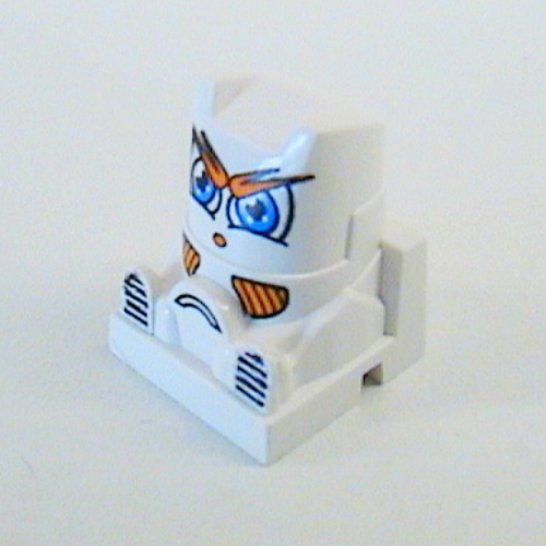 Lego Racer Driver Head, Brick Special 2 x 2 Square, Blue Eyes, Orange Mouth (Chill)