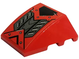 Wedge 4 x 3 Triple Curved No Studs with Dark Bluish Gray Metal Plates, Rivets and Air Vent Pattern (Sticker) - Set 80033