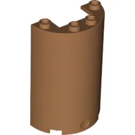 Cylinder Half 2 x 4 x 5 with 1 x 2 cutout / Medium Nougat
