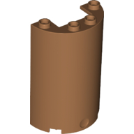 Lego Cylinder Half 2 x 4 x 5 with 1 x 2 cutout / Medium Nougat