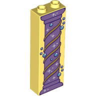 Lego Brick 1 x 2 x 5 with Hollow Studs with Column, See Weed, Bubbles print