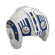 Lego Helmet Rebel Pilot, Center Ridge with Dark Blue Markings, Rebel Logo print / White