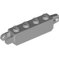 Lego Hinge Brick 1 x 4 Locking with 1 Finger Vertical End and 2 Fingers Vertical End, 9 Teeth / Light Bluish Gray