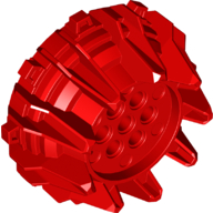 Lego Wheel Hard Plastic with Small Cleats and Flanges / Red