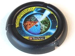Large Figure Throwing Disk, Millennia / Jet / Judge, 8 Pips, Multi-color Sectioned Globe Print
