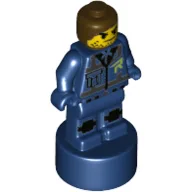 Minifig Trophy Statuette, Rex Dangervest Blue Uniform/Vest, Brown Hair Print