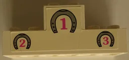 Stickered Assembly 6 x 2 x 2 Podium with 1-2-3 under Horseshoes Pattern (Sticker) - Set 6417
