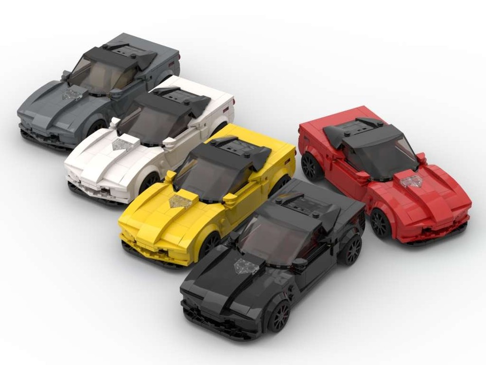 Lego Bowtie Corvette C6 ZR1 - Set of Five Colors - 8 Stud