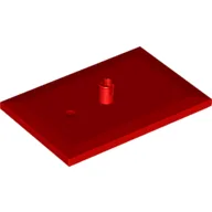Tile Special 6 x 4 with Beveled Edges and 5mm Pin (Train Bogie Plate) / Red