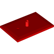 Lego Tile Special 6 x 4 with Beveled Edges and 5mm Pin (Train Bogie Plate) / Red