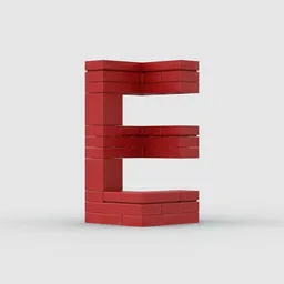 3D Letter E 3x3x5