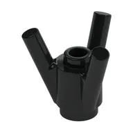 Brick Round 1 x 1 with 3 Bars / Black