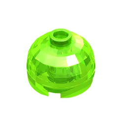 Brick Round 2 x 2 Dome Top, Hollow Stud / Trans-Bright Green