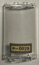 Cylinder Half 2 x 4 x 5 with 1 x 2 Cutout with Black 'No-0028' Pattern (Sticker) - Set 76391