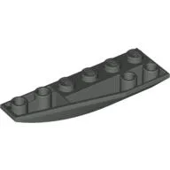 Brick Wedged, Curved Inverted 6 x 2 Left / Dark Gray