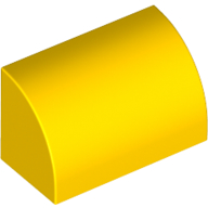 Lego Brick Curved 1 x 2 x 1 No Studs / Yellow