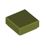 Tile 1 x 1 with Groove / Olive Green