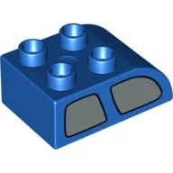 Duplo Brick 2 x 3 with Curved Top with Double Window Print on Both Sides