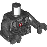 Lego Torso Armor, Dark Red Circle Print, Pearl Titanium Arms and Hands / Pearl Titanium