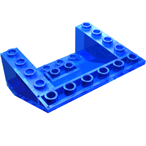 Lego Brick Sloped Inverted 33° 5 x 6 x 2 / Trans-Dark Blue