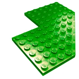 Wedge Plate 10 x 10 with 4x4 Cutout and Cut Corner / Trans-Green