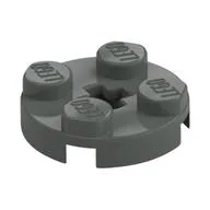 Plate Round 2 x 2 with Axle Hole Type 1 (+ Opening) / Dark Gray