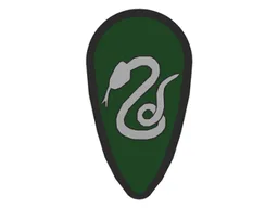 Shield Ovoid with Silver Snake Print