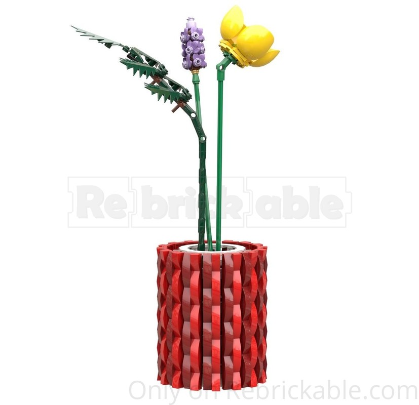 Lego Small and Round Red Flower Vase
