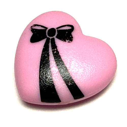 Lego Clikits Icon, Heart 2 x 2 Large with Pin, Black Bow Print