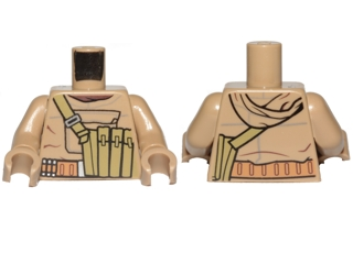 Lego Torso SW Hoodie Jacket with Large Central Pocket and Olive Green Pocket on Shoulder Strap Pattern (Resistance Trooper) / Dark Tan Arms / Dark Tan Hands