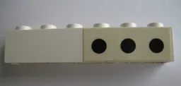 Brick 1 x 6 with 3 Black Spots Right Pattern (Sticker) - Set 364