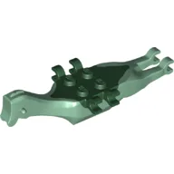 Animal Body Part, Dinosaur, Pteranodon Body, 4 Studs, 6 Clips with Dark Green Top / Sand Green