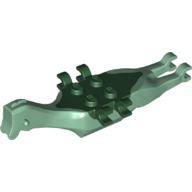Lego Animal Body Part, Dinosaur, Pteranodon Body, 4 Studs, 6 Clips with Dark Green Top / Sand Green