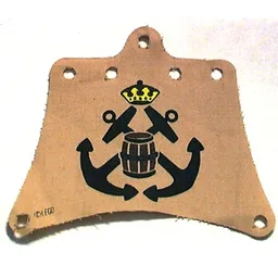 Sail, 12 x 10 with 7 Holes, Black Crossed Anchors Print / Tan