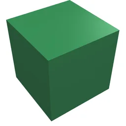 Minifig Head Special, Cube [Plain] / Green