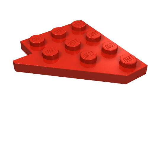 Lego Wedge Plate 4 x 4 Wing Right / Red