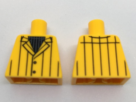 Lego Torso Suit Jacket with Black Vertical Stripes over Black Ribbed Shirt Pattern