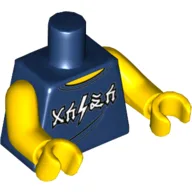 Torso, Vest Top, Ninjargon Characters (Lightning Bolt) / 'WORLD TOUR' 'SOLD OUT' '1985' on Back Print, Yellow Arms and Hands / Dark Blue