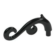 Curled Decorative Ornament / Plant Vine with Bar / Black
